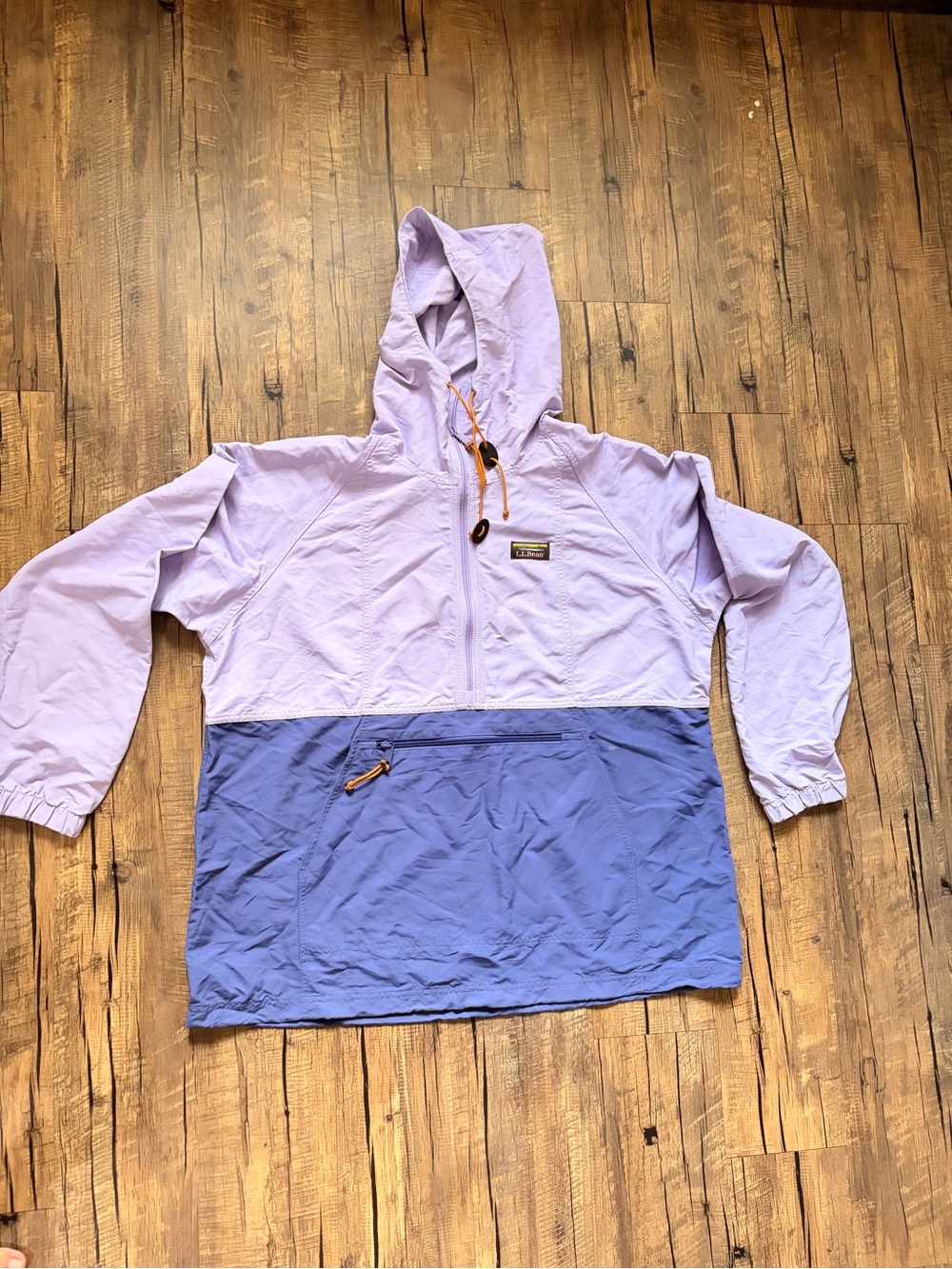 LL Bean Mountain Anorak Jacket Womens XL 1/4 Zip Hooded Windbreaker